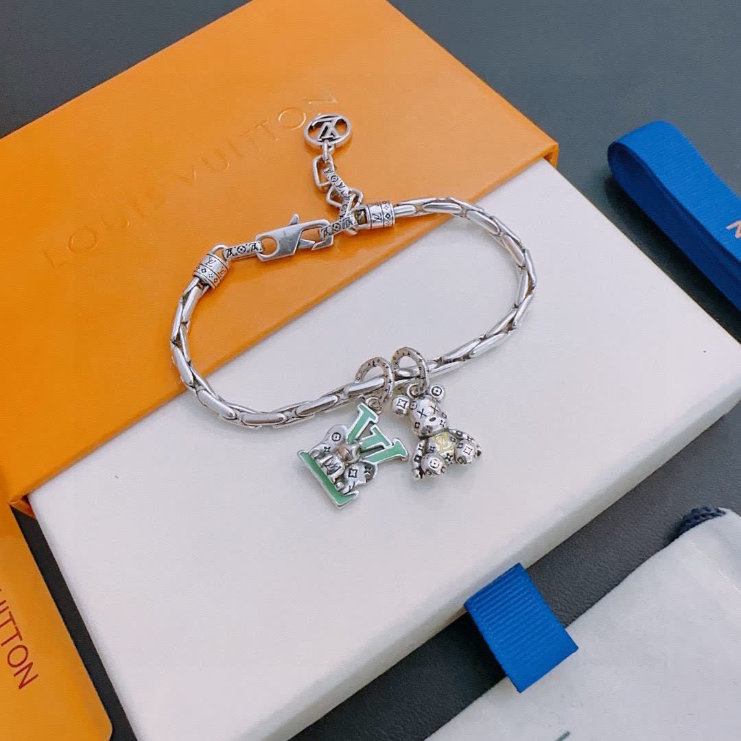 Louis Vuitton Silver Bracelet with Charms